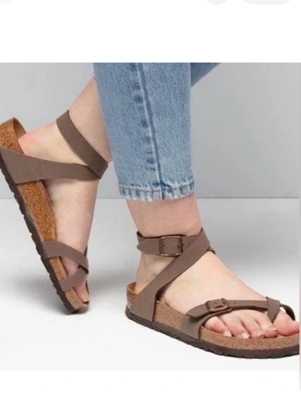 BIRKENSTOCK Yara Oiled Leather Regular Width Sandals with Leather Ankle SZ 38